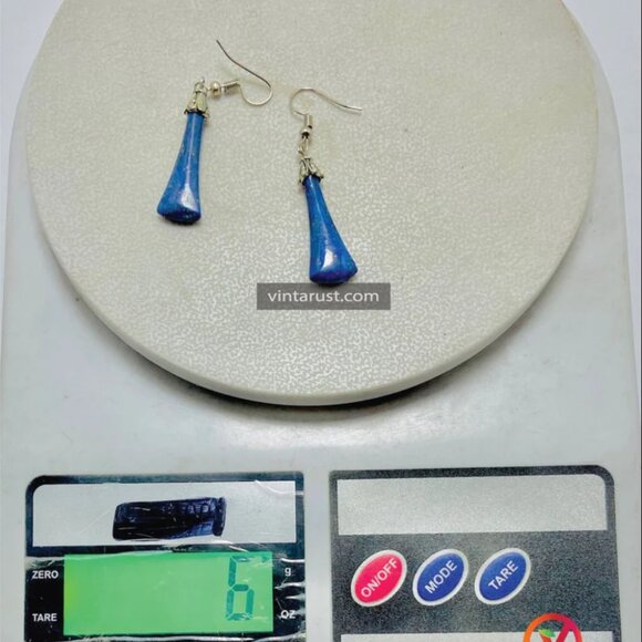 Dangle Earrings, Gemstone Dangle Earrings, Lapis Lazuli Handmade Earrings - Picture 2 of 9